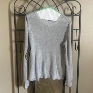 NWOT Women’s AE Grey Cut Out Sleeve Sweater Sz Medium